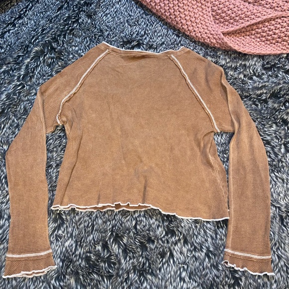 Brown Long Sleeve Women's Top - Picture 4 of 4